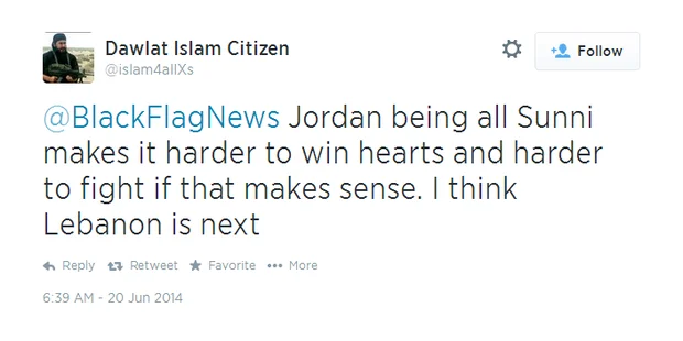 A twitter account for a claimed ISIL member  
