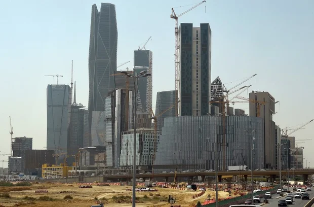 Towers being built by Saudi Oger and other construction companies in the King Abdullah Financial District in March 2016 (AFP)