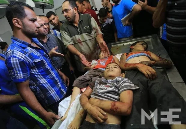Bodies of three boys killed (MEE / Mohammed Asad)