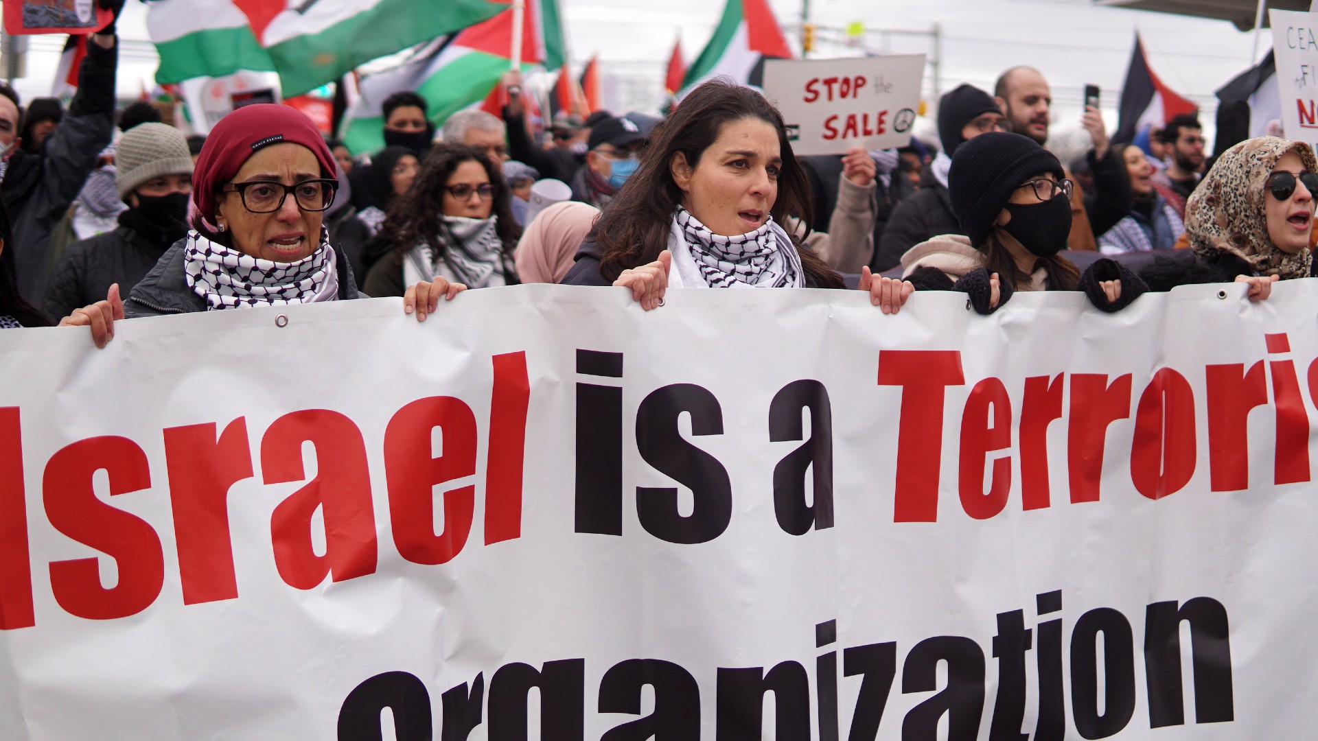 Teaneck protests in NJ (MEE/Azad Essa)