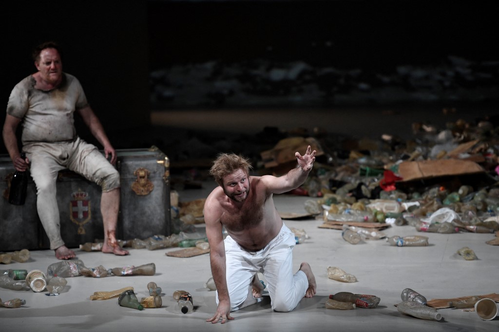 French actors perform a dress rehearsal of The Tempest in Paris in 2017 (AFP)