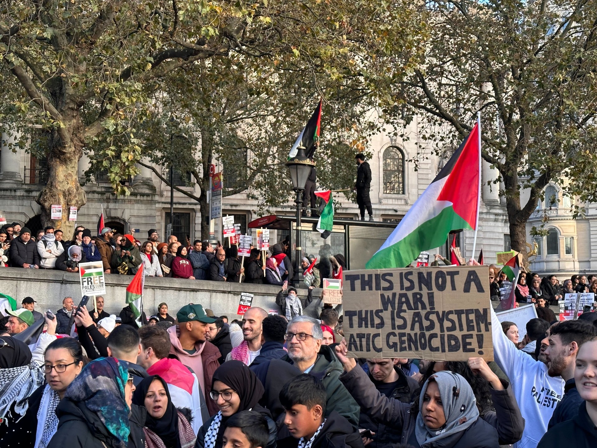 trafalgar square palestine protest