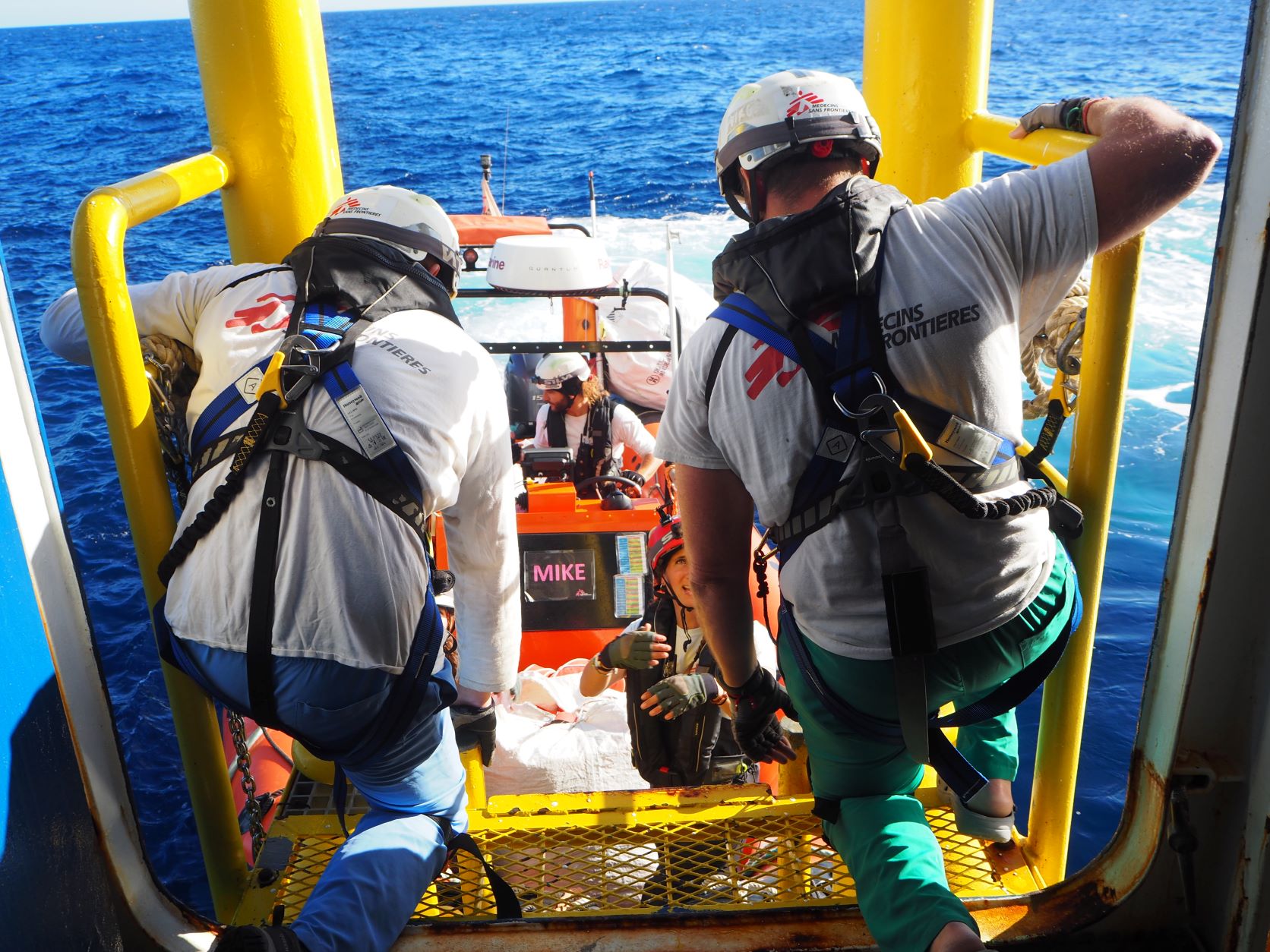 Training exercises during the first days of the mission