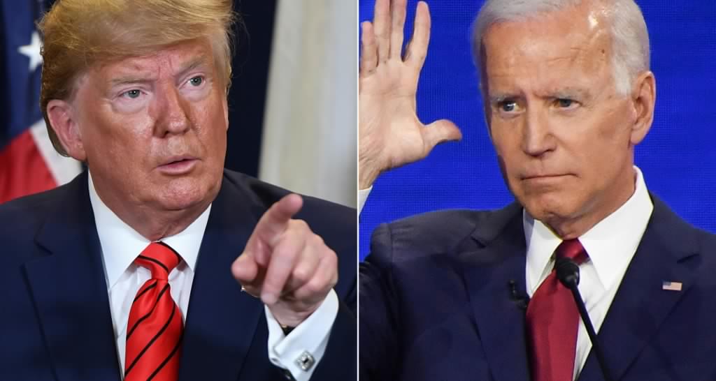 US President Donald Trump and Biden are pictured separately (AFP)