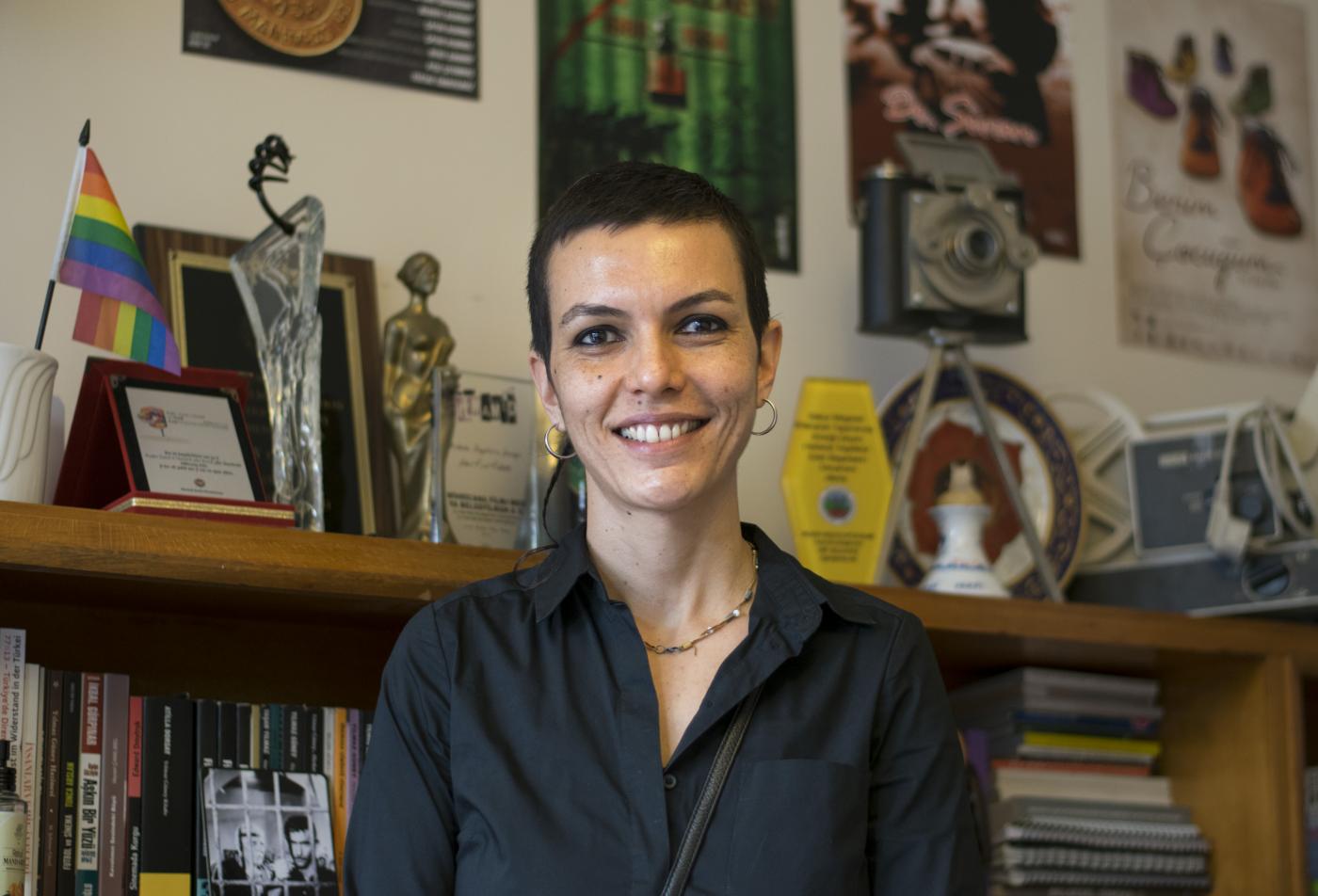 Film producer Ayse Cetinbas in her studio in Istanbul. 