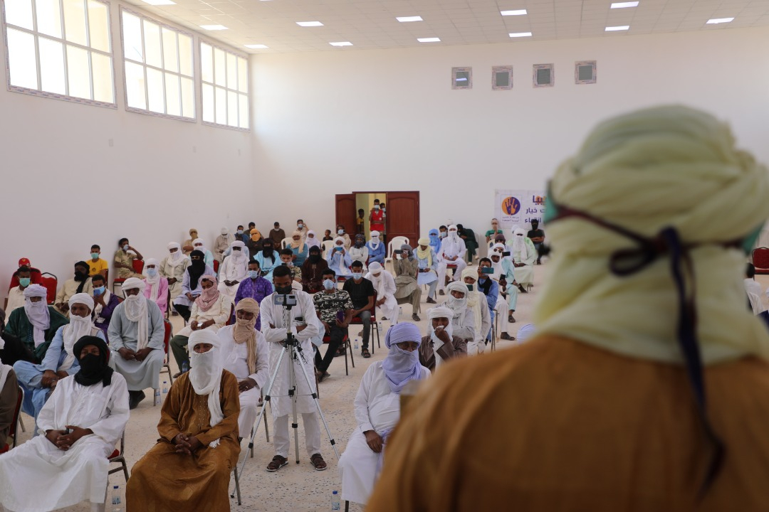 Responding to their plight, on 14 August civil society organisers from within the Tuareg community mounted a demonstration in the southwestern town of Ubari (MEE/Mustafa Khalifa)