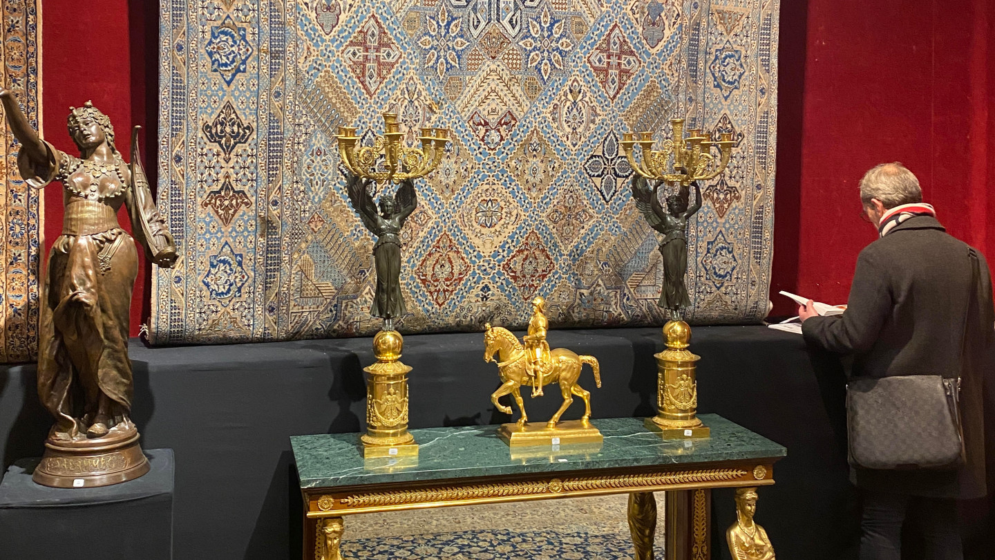 Over €1.6m of furniture was sold by Ader on the first day of the auction alone (Céline Martelet/Middle East Eye)