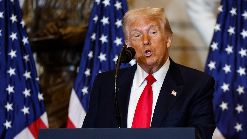 US President Donald Trump speaks in Washington, DC, on 6 February 2025 (Ting Shen/AFP)