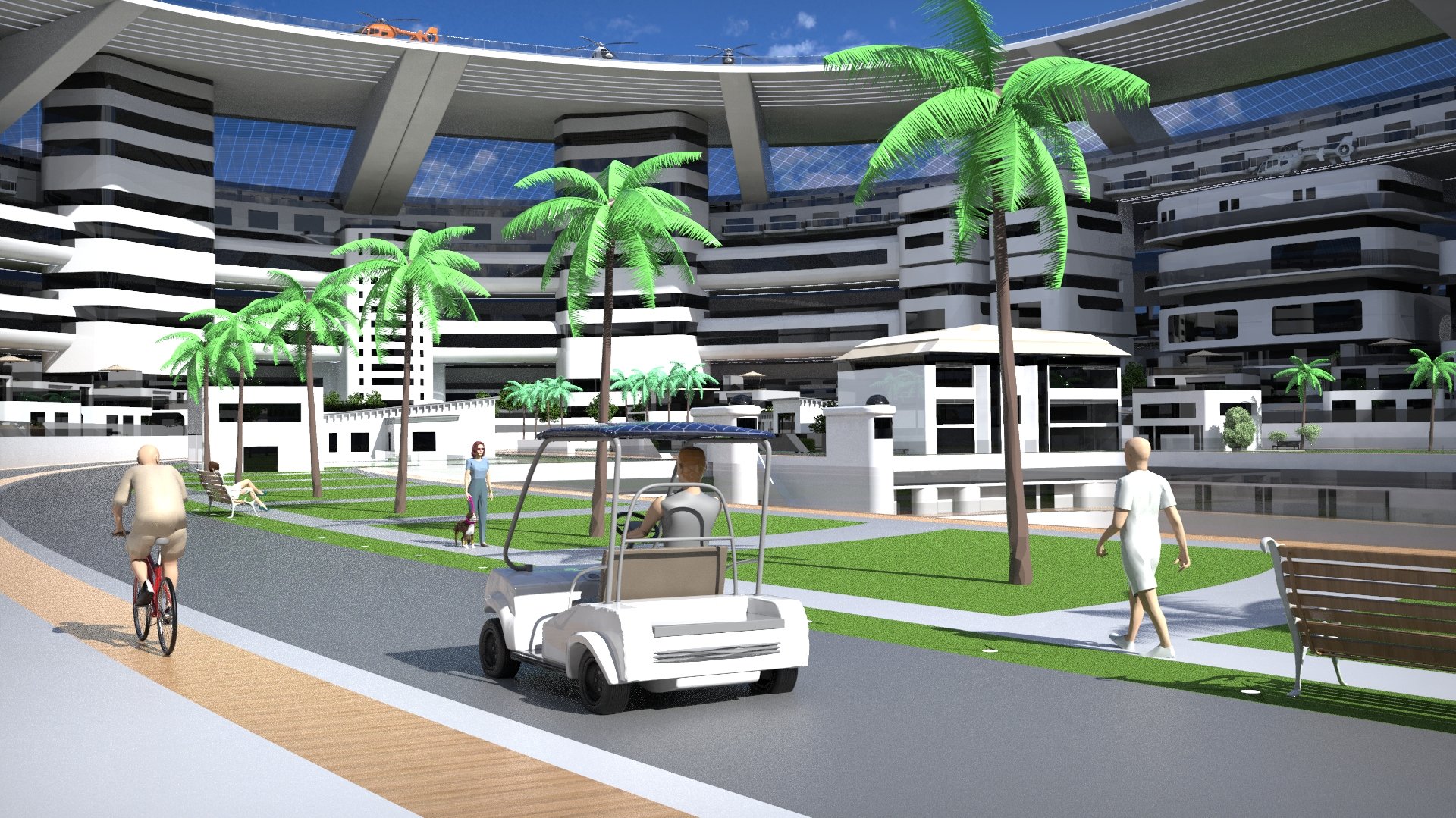 Design render for apartments on the terayacht