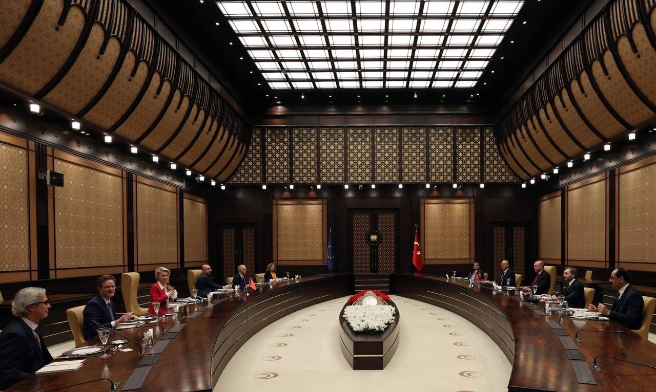 Michel von der Leyen lunch with Erdogan