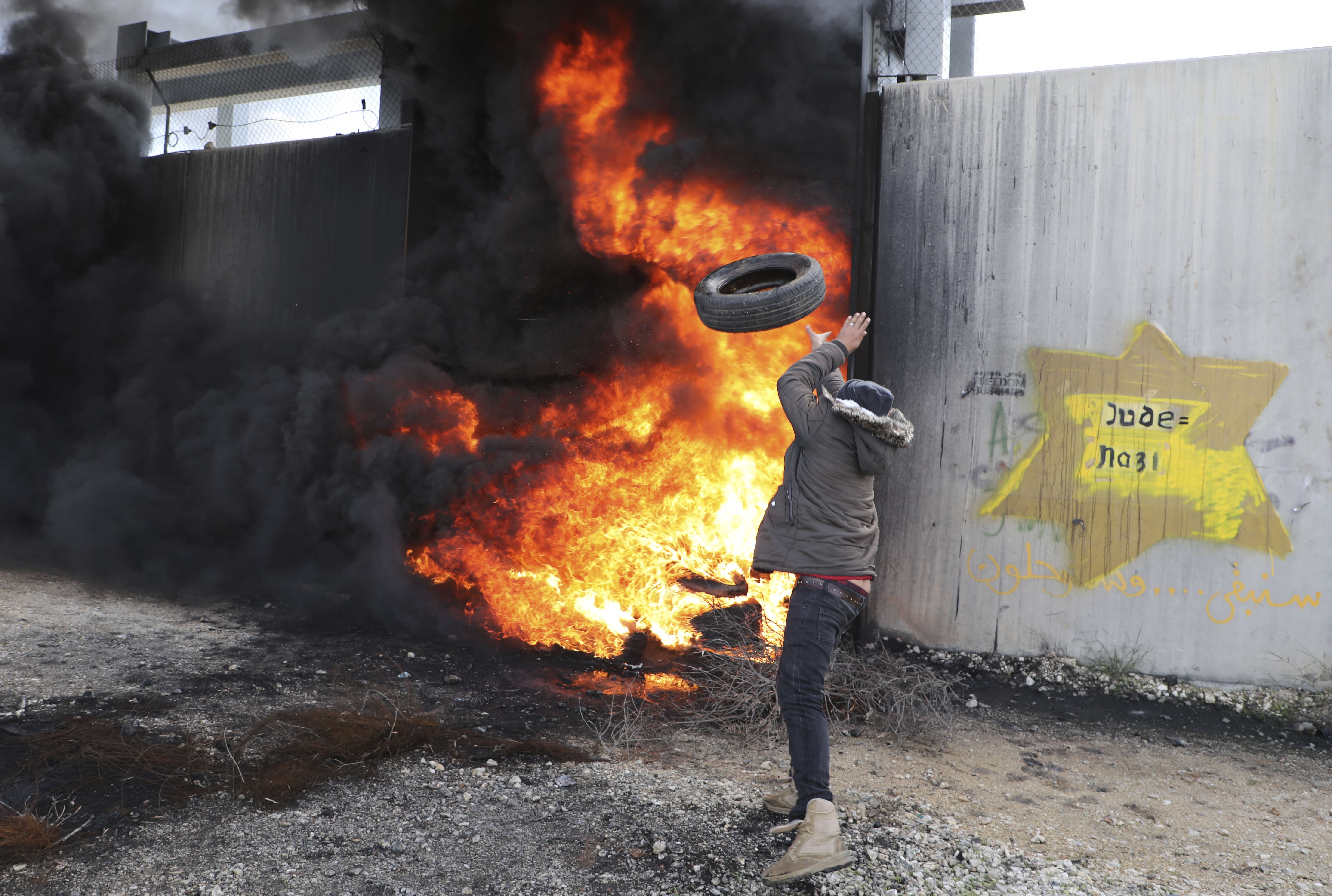 Palestinians protest in occupied West Bank