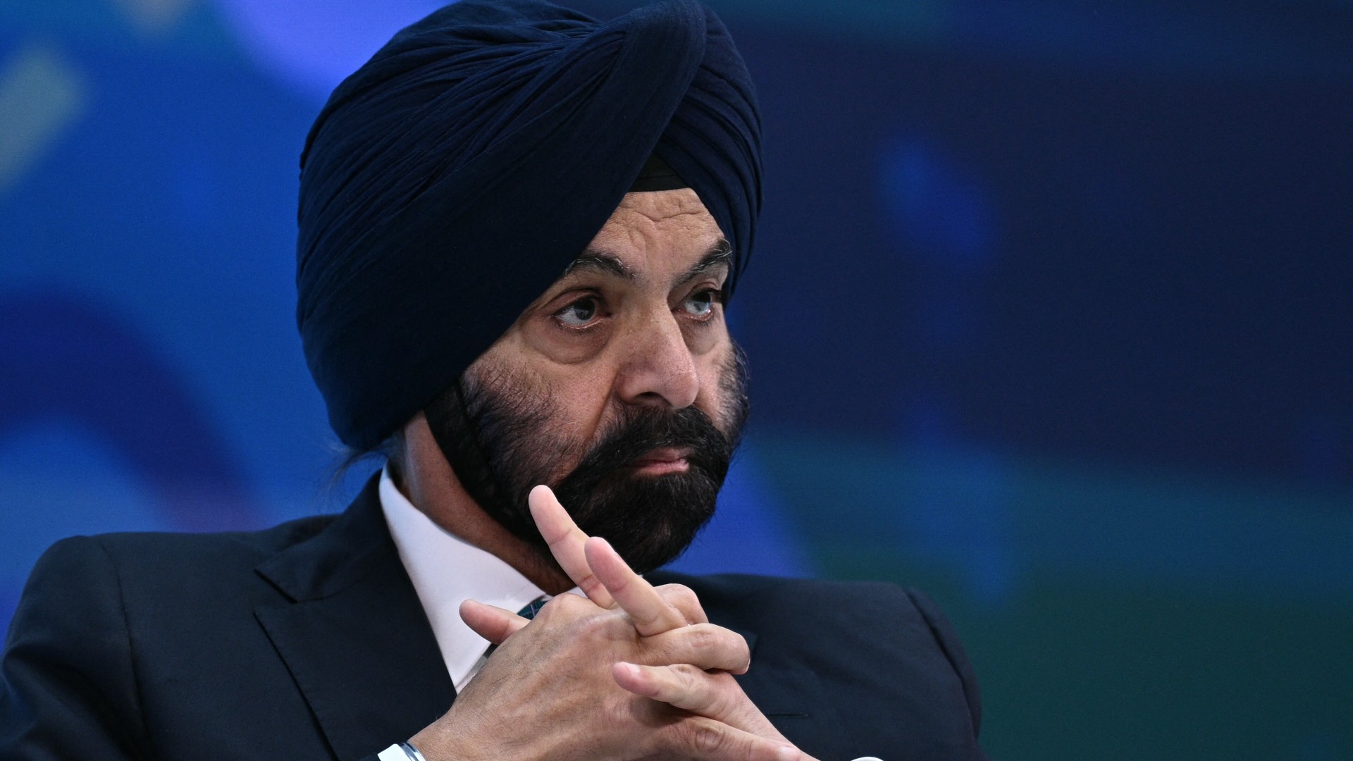 World Bank President Ajay Banga attends a seminar in Washington, DC on 14 October 2025 (Brendan Smialowski/AFP)