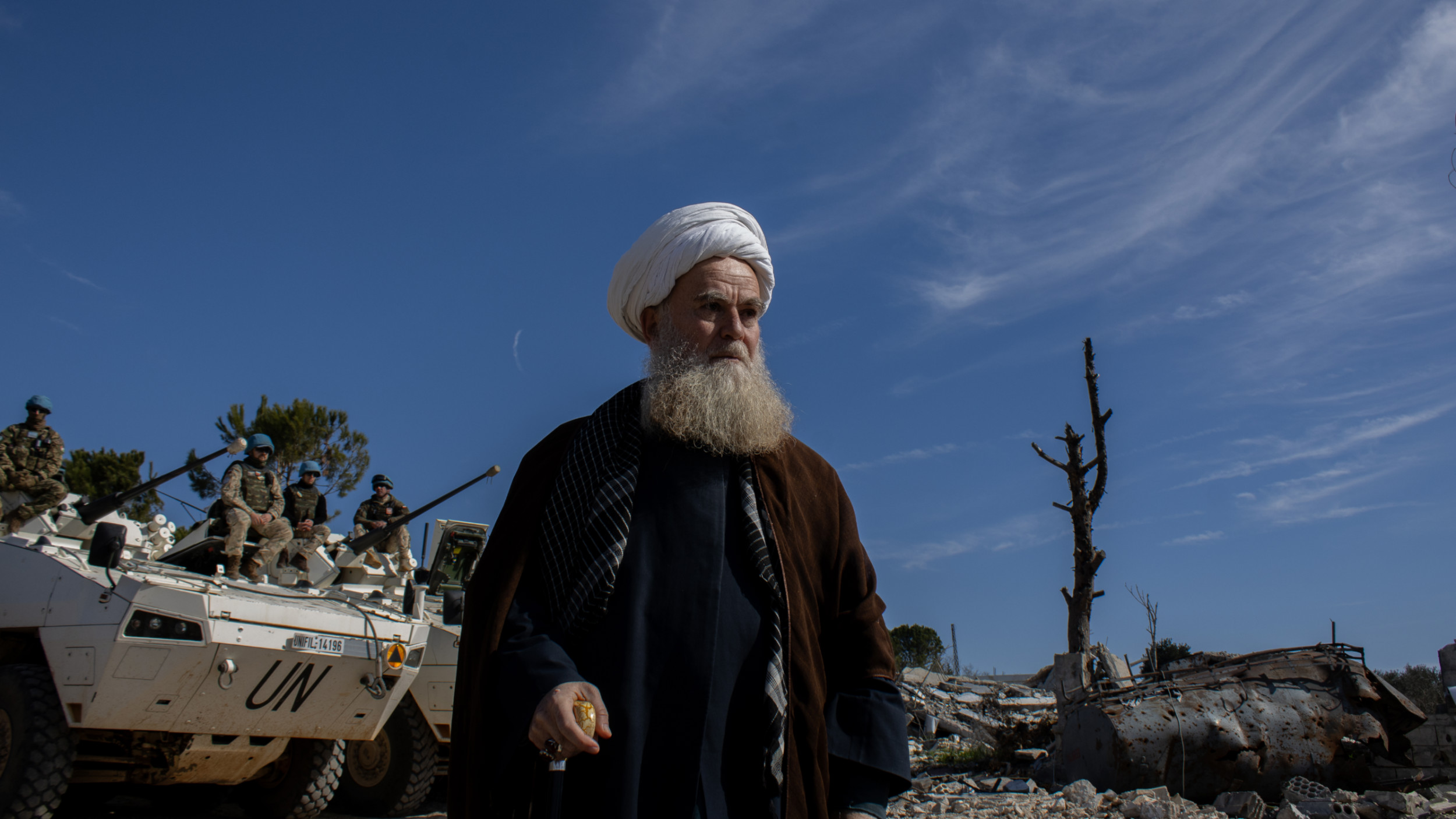 'The people of this town are determined', says Sheikh Nasser Abu Alawiye (Hanna Davis/MEE)