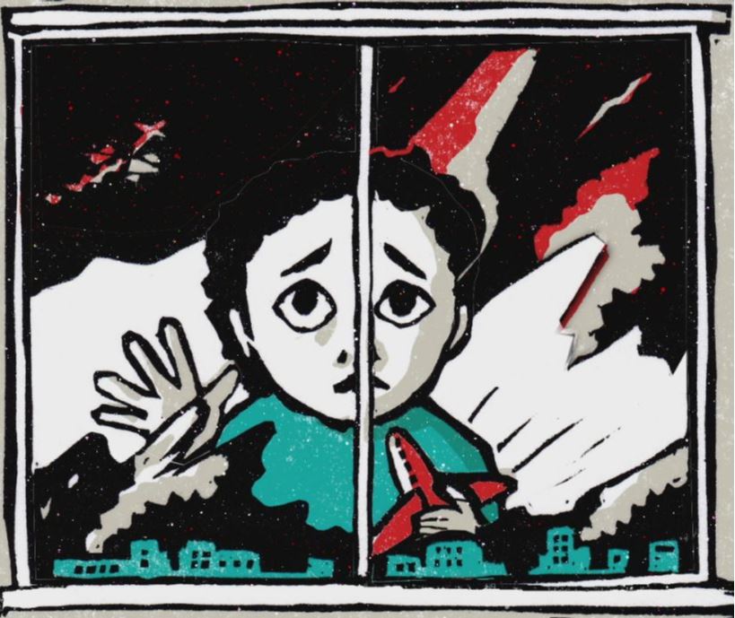 'It is too dangerous to play football in the street' (Illustration by Takayo Akiyama)